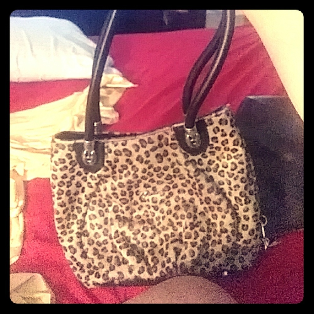 Cheetah real fur bag/handbag/purse